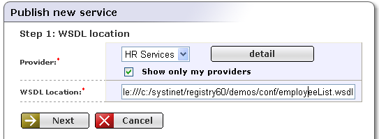 Publish Service - Step 1