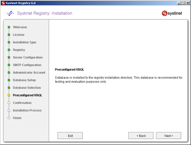 Preconfigured HSQL