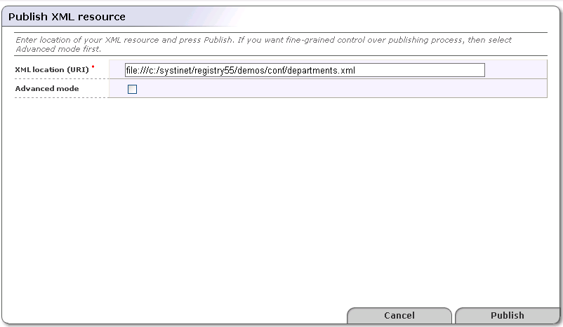 Publish XML Document
