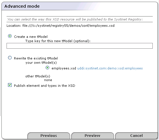 Publish XSD - Advanced