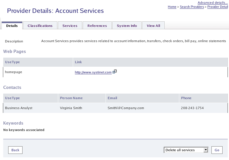 Searching Providers - Provider Detail