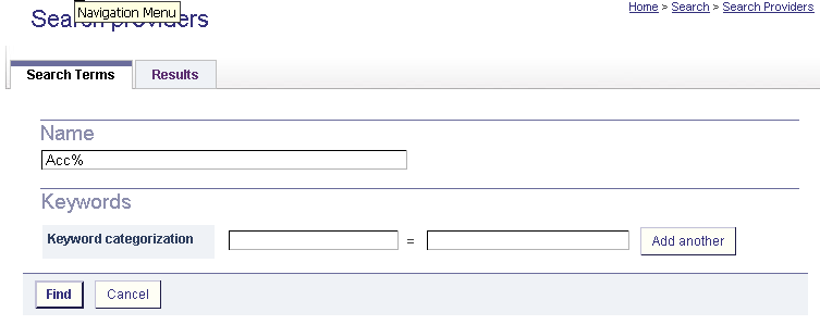 Searching Providers