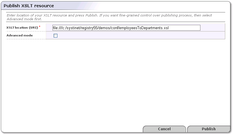 Publish XSLT