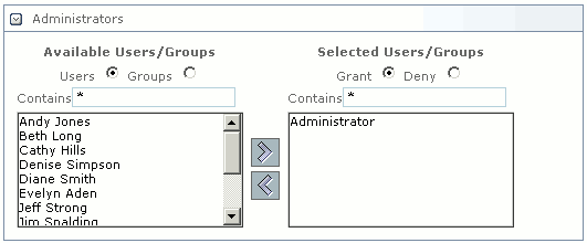 User/Group Chooser