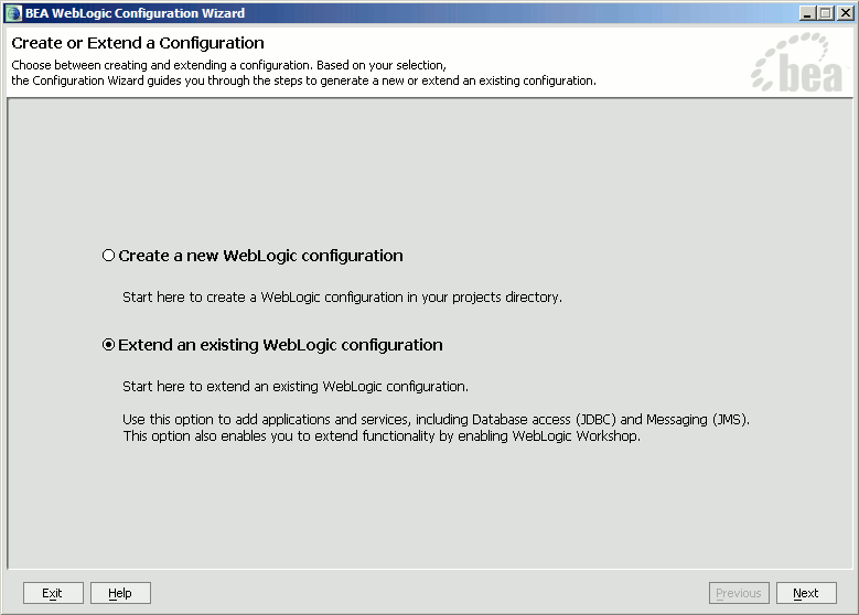 Create or Extend Domain