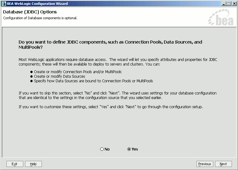 Database Options