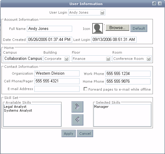 User Information