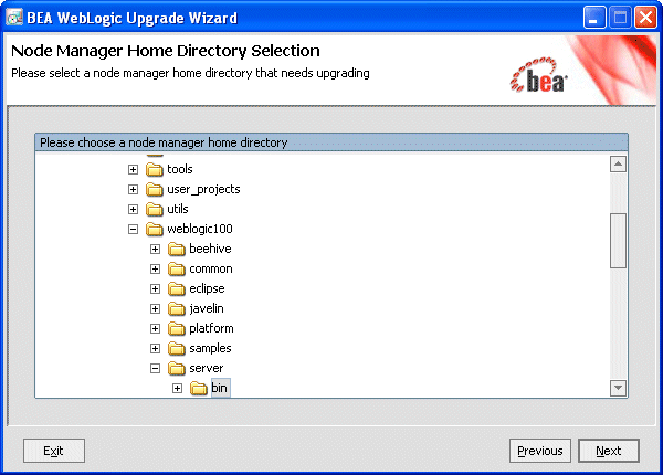Node Manager Home Directory Selection