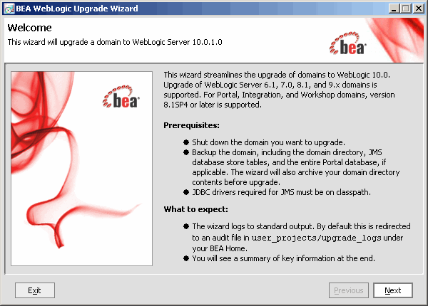 WebLogic Upgrade Wizard