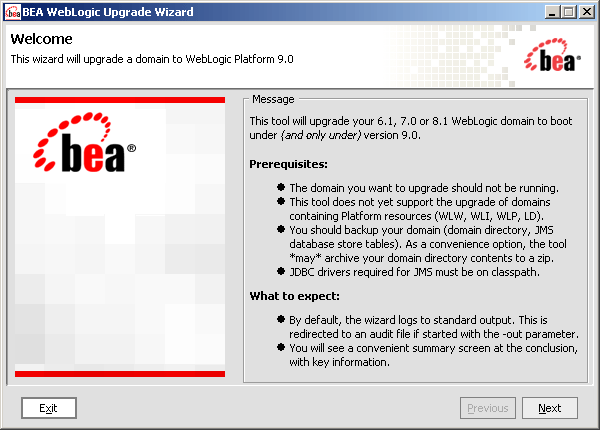 WebLogic Upgrade Wizard - Domain Upgrade