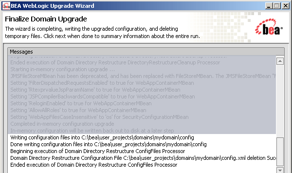 WebLogic Upgrade Wizard - Domain Upgrade