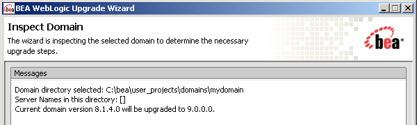 WebLogic Upgrade Wizard - Domain Upgrade