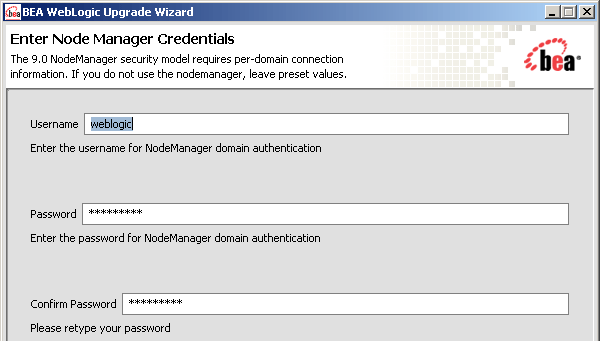 WebLogic Upgrade Wizard - Domain Upgrade
