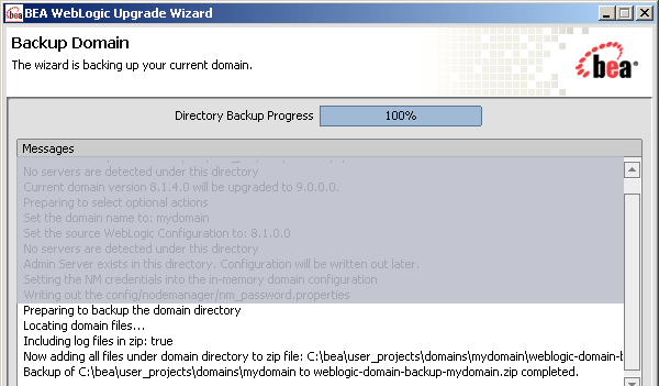 WebLogic Upgrade Wizard - Domain Upgrade