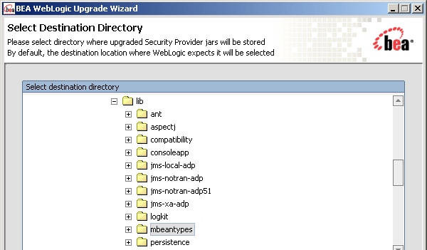 WebLogic Upgrade Wizard - Security Provider Upgrade