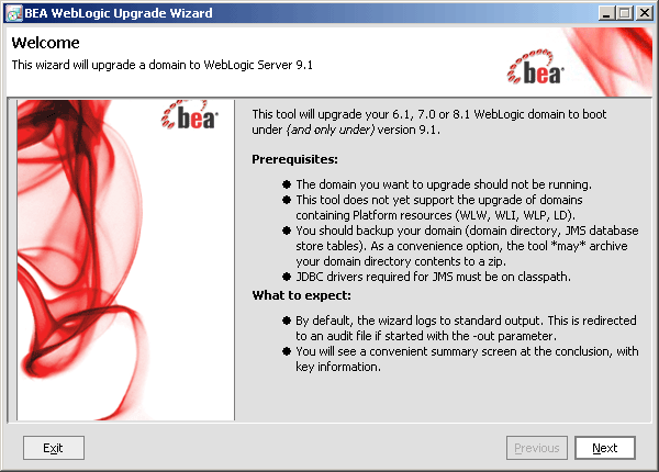 WebLogic Upgrade Wizard - Domain Upgrade
