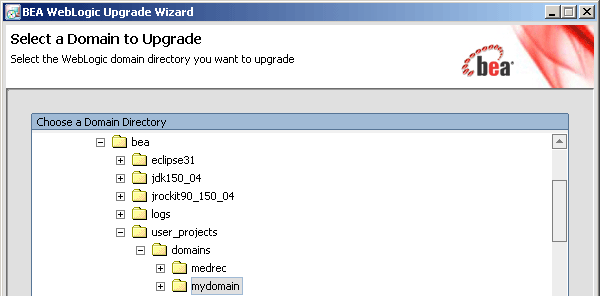 Domain Upgrade - Select a Domain to Upgrade