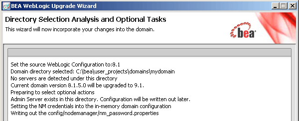 Domain Upgrade - Directory Selection Analysis and Optional Tasks