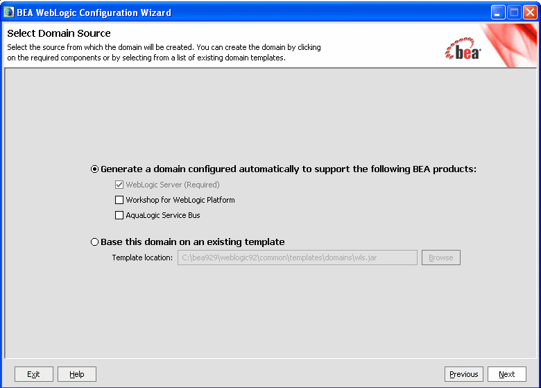 Select Domain Source window