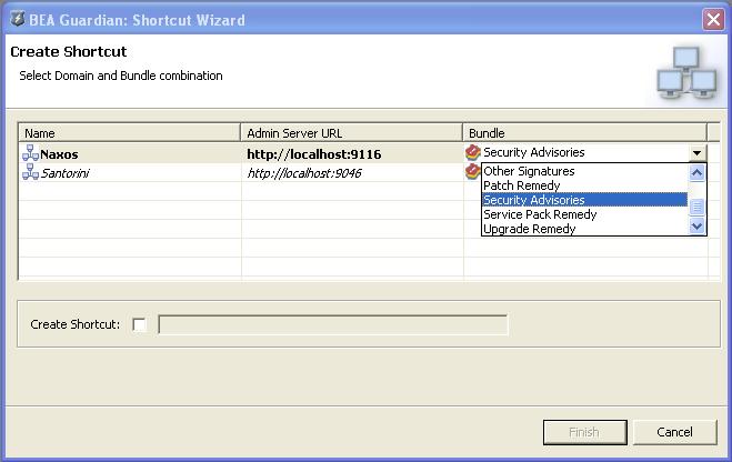 Shortcut Wizard Bundle Selection