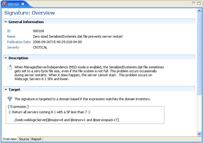Signature Details Overview Tab