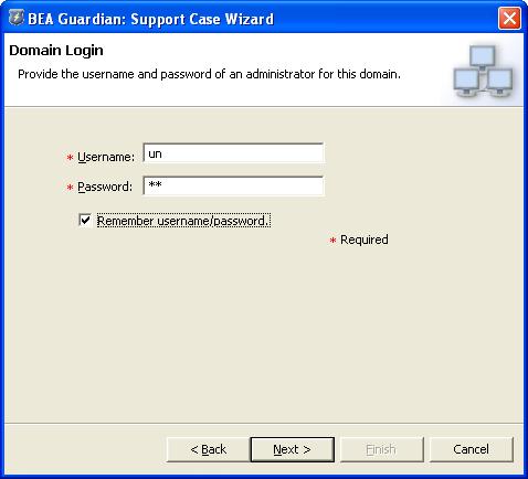 Support Case Wizard Domain Login