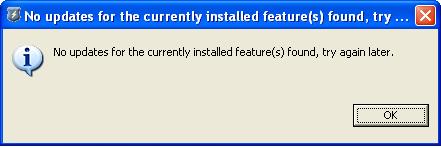 Update Wizard No Updates Available Message