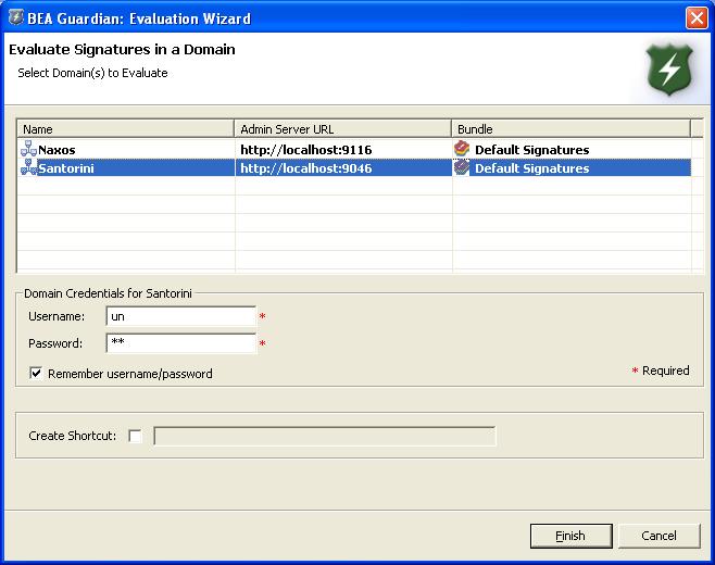 Evaluation Wizard Dialog Box