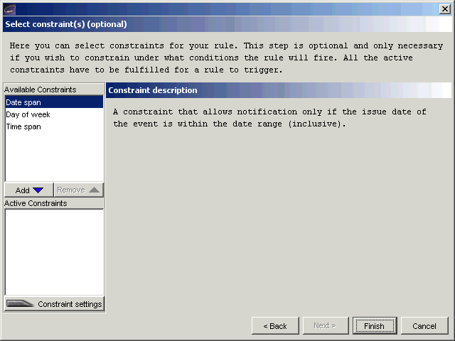 Select Constraint Dialog Box