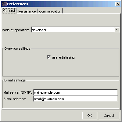 Preferences Menu (General Tab)