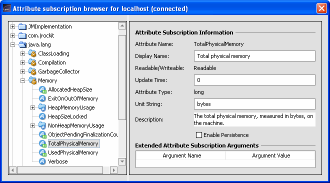  Attributes Subscription Browser