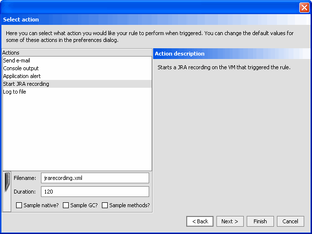  Select Action Dialog