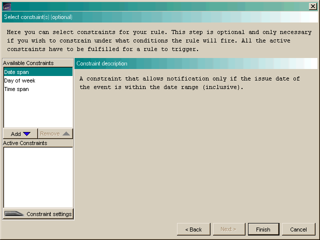 Add Constraint Dialog Box