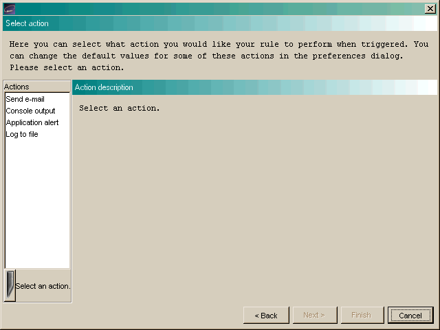 Select Action Dialog Box