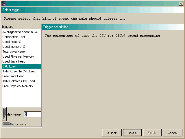 Select Trigger Dialog Box