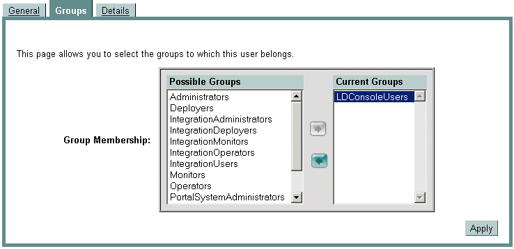 Grant LDConsoleUsers Group Membership to a User