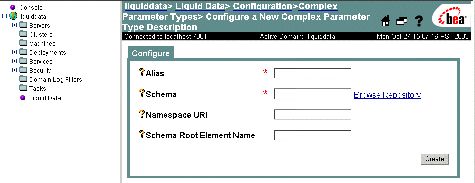 Configuring a Complex Parameter Type Description