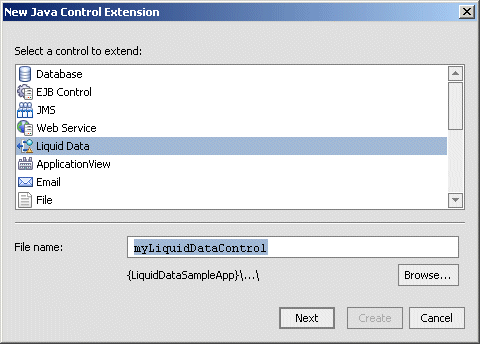 Liquid Data Control in WebLogic Workshop
