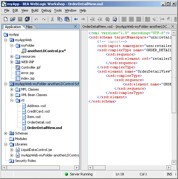 Generated Schema Project in WebLogic Workshop