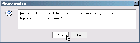 Deploy Query Save Current Query Dialog Box