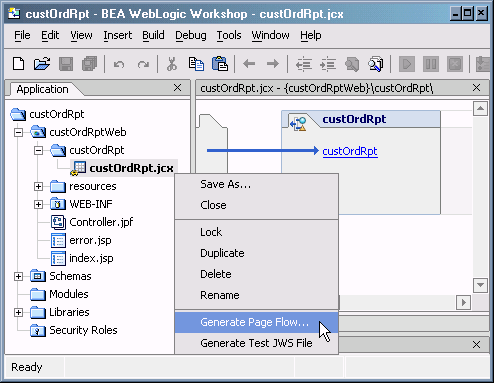 Generating a Page Flow Document From a Liquid Data Java Control
