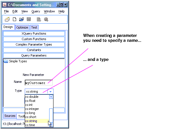 Creating a New Parameter of Type String