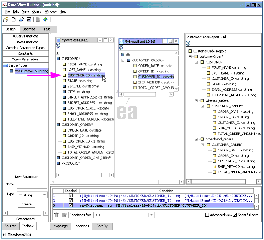 Mapping a Parameter to a Source Schema Element