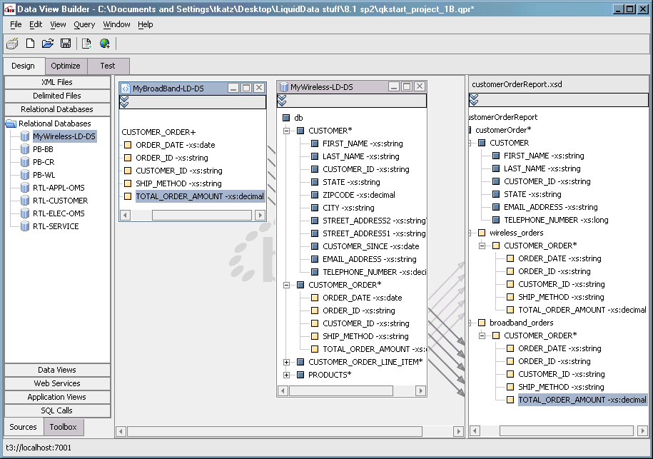Mapping Elements in Broadband : CUSTOMER_ORDER to the Target Schema
