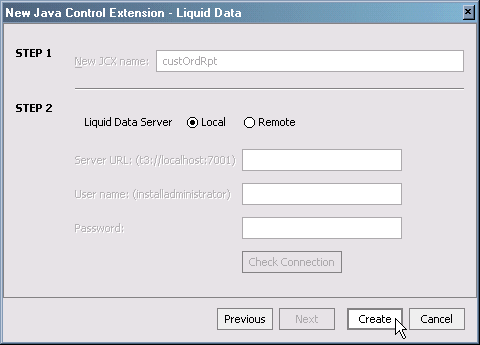 Creating a New Java Control Dialog