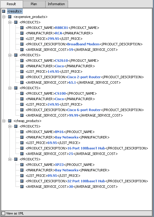 List Price XQuery Results Show Three 