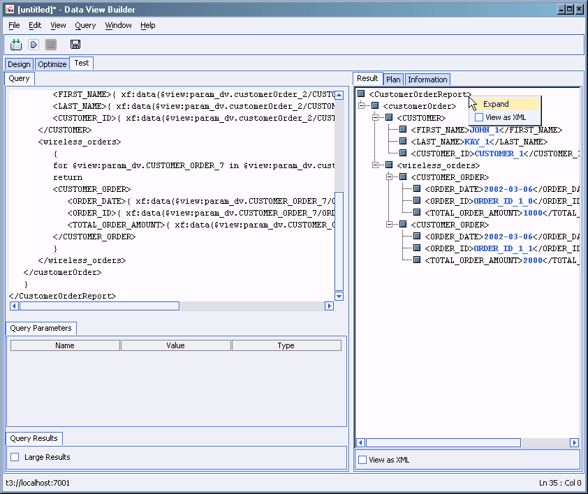 XQuery and Generated XML Report