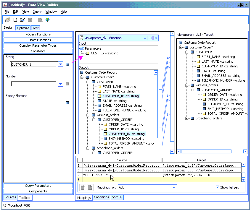 Setting Input and Associating Columns With Target Schema