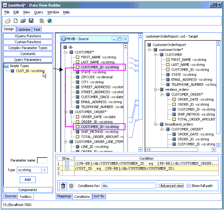 Creating a Parameterized Query in the Data View Builder