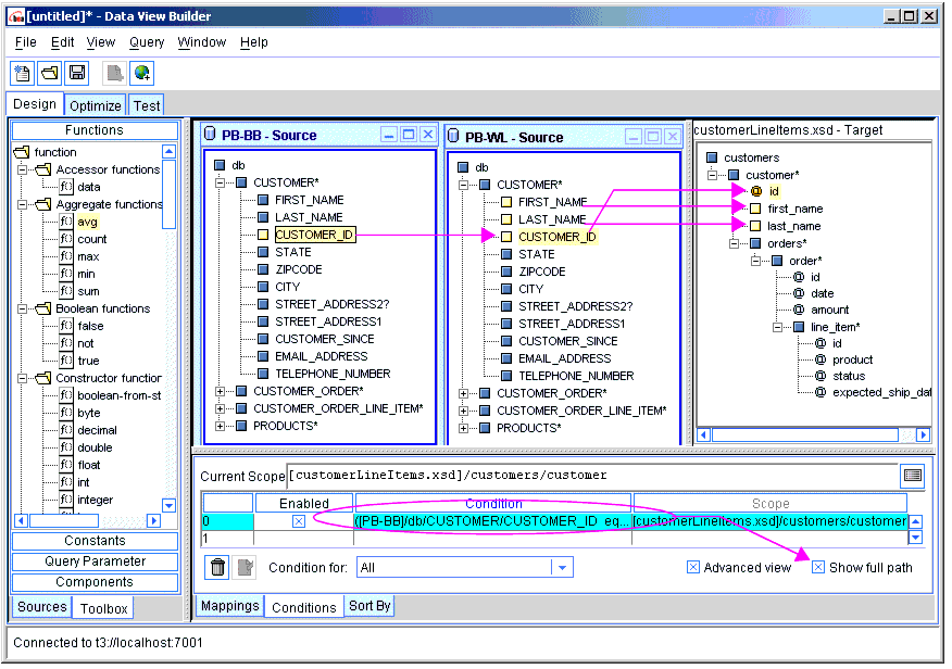 Project Showing Join on CUSTOMER_ID